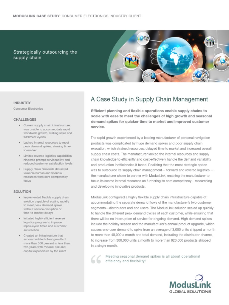 A Case Study in Supply Chain Management | PDF | Supply Chain | Supply ...