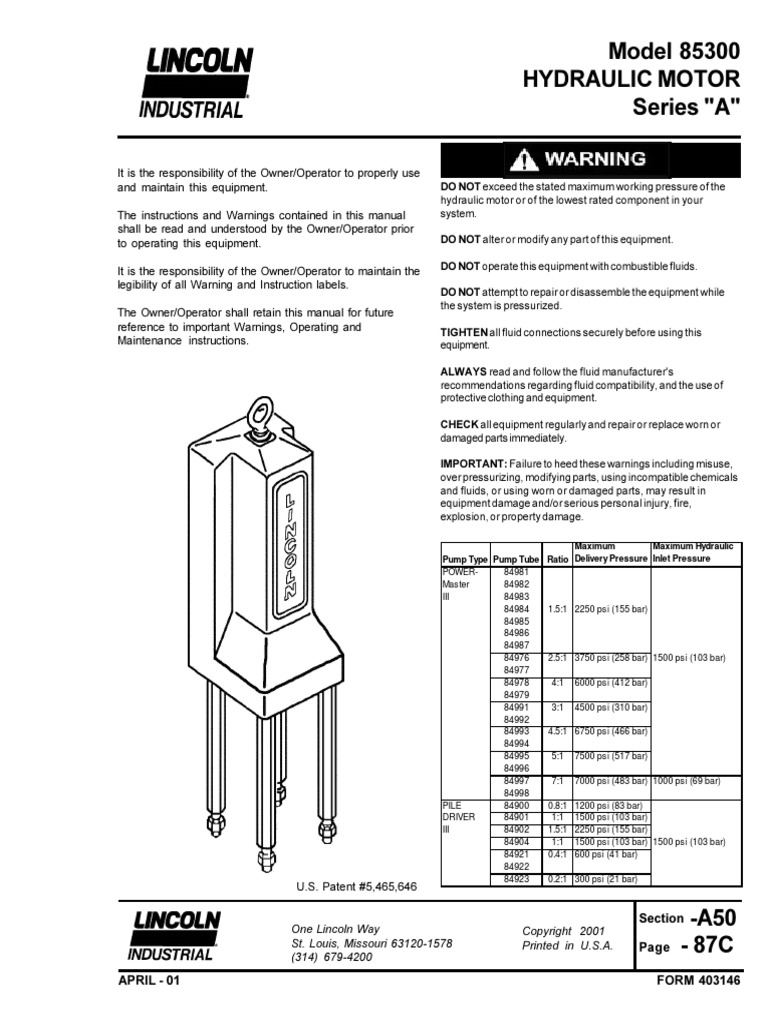 Model 85300 Hydraulic Motor Series 
