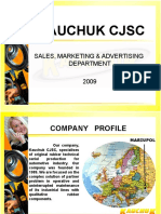 Kauchuk CJSC: Sales, Marketing & Advertising Department 2009