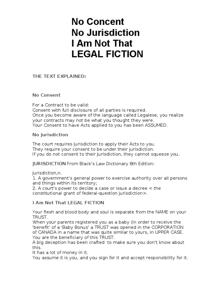 Understanding Legal Consent and Jurisdiction | PDF | Trust Law ...