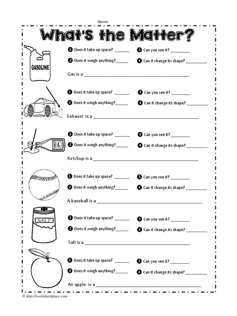 Solid Liquid Gas Worksheet 01 | PDF