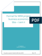 Format For Mini Project - Business Economics