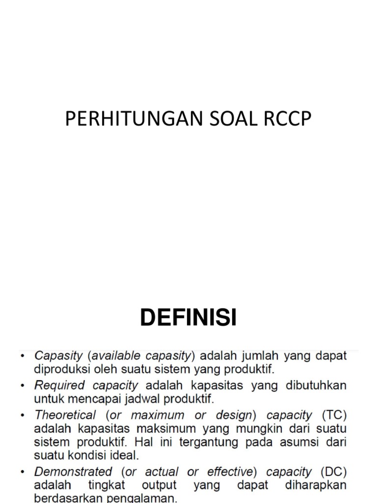 Perhitungan RCCP dan Contoh Soal | PDF