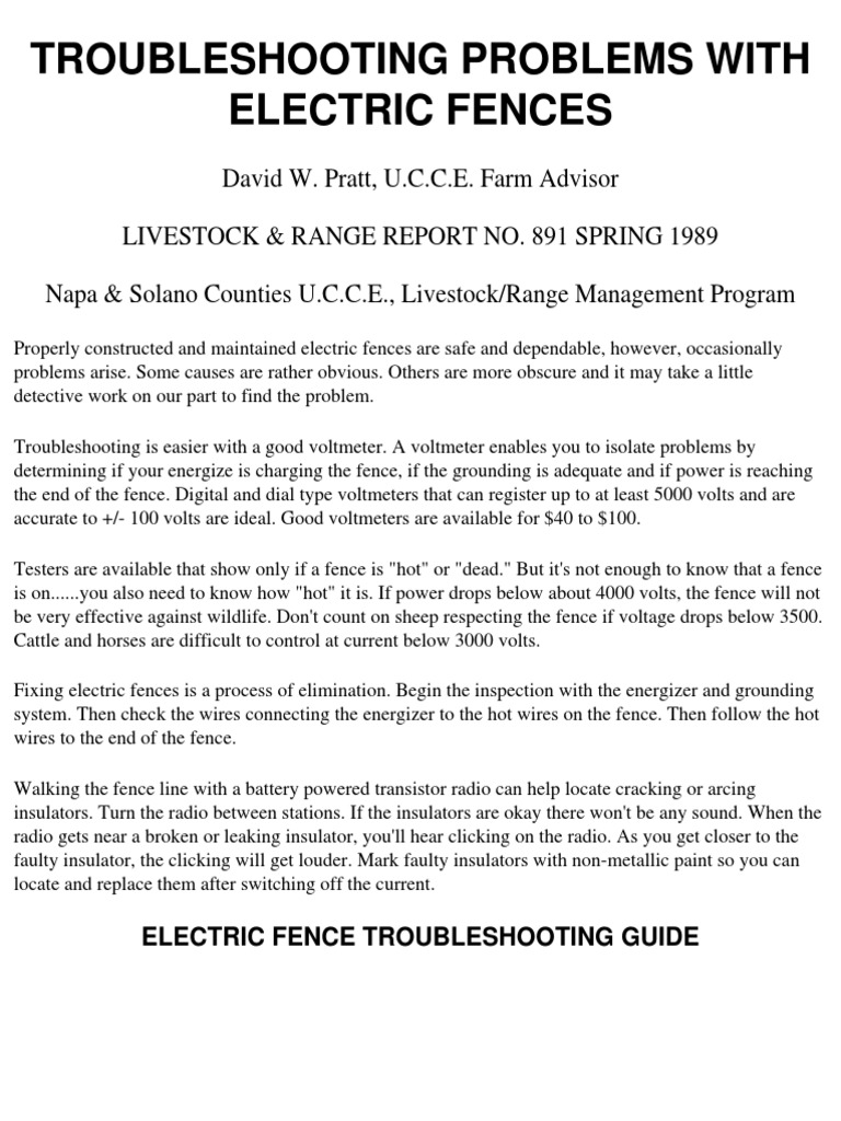 Troubleshooting Problems With Electric Fences PDF Insulator