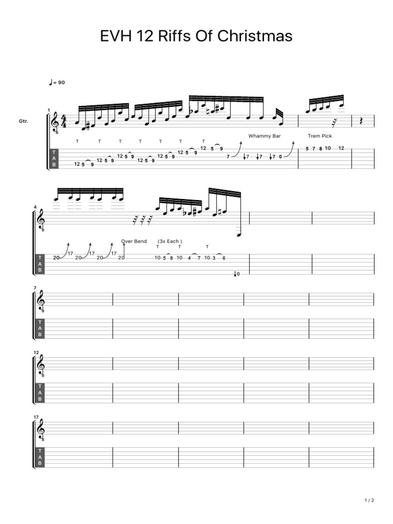 Christmas Chords for Guitar Riffs | PDF