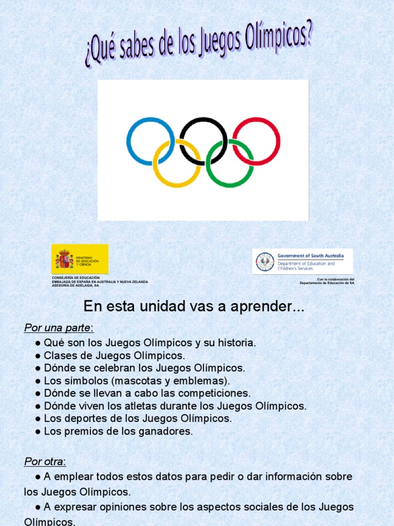 Historia y Datos de los Juegos Olímpicos | PDF | Juegos olímpicos ...