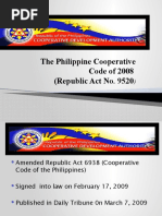 The Philippine Cooperative Code of 2008 (Republic Act No. 9520