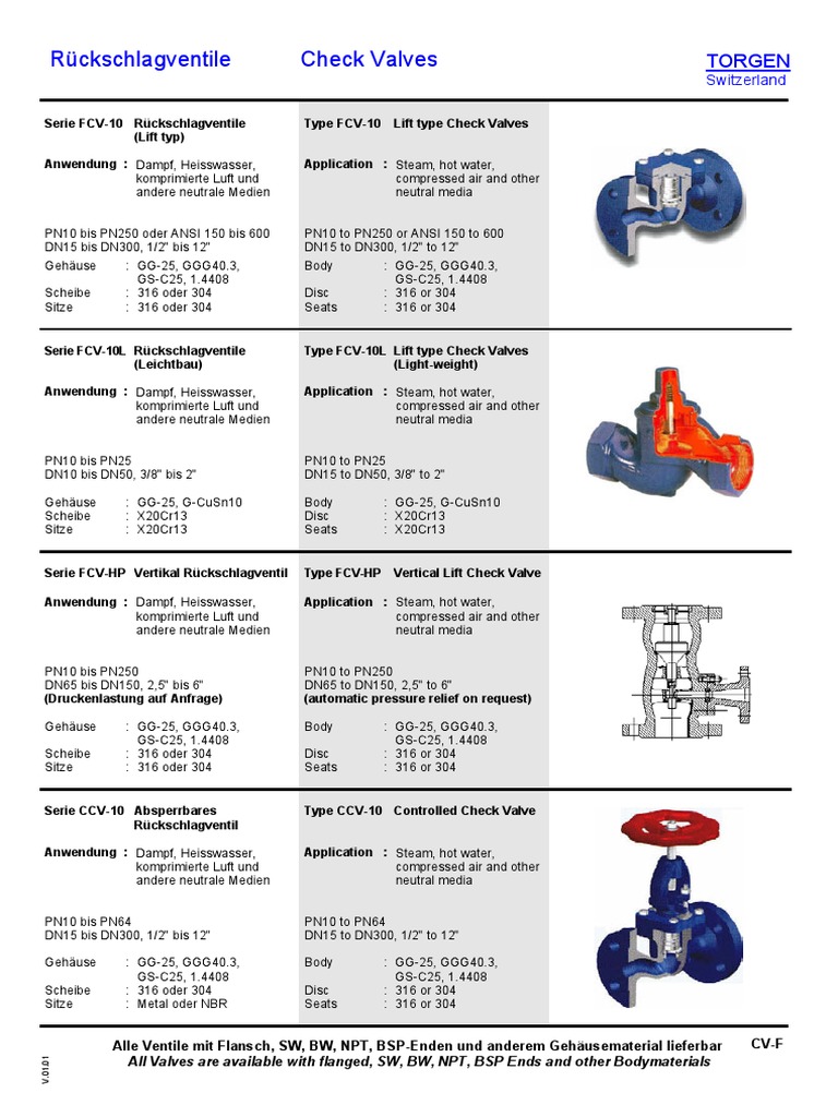 CheckValves Table PDF | PDF
