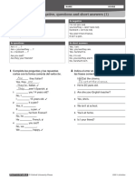 18 Be: Affirmative, Negative, Questions and Short Answers