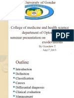 University of Gondar College of Medicine Seminar on Exodeviations