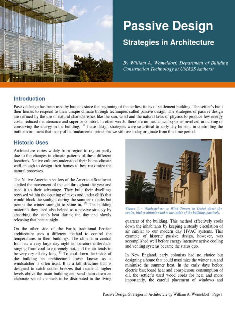 Passive Design Strategies in Architecture | PDF | Solar Energy | Civil ...