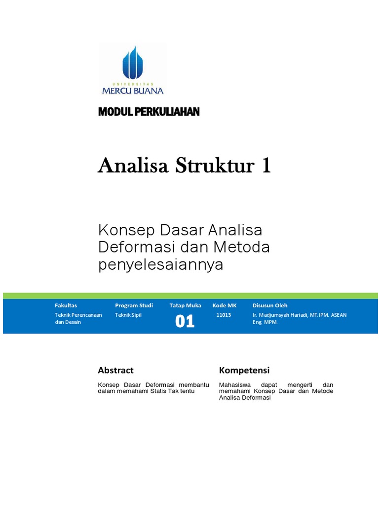 Modul 01. Analisa Struktur 1 PDF | PDF