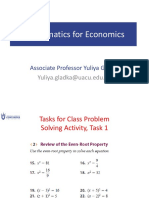 Mathematics for Economics Lectures & Tasks