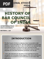 Professional Ethics Psda: History of Bar Council of India