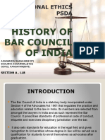 Professional Ethics Psda: History of Bar Council of India