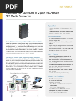 Industrial 10/100/1000T To 2-Port 100/1000X SFP Media Converter