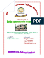 Project Report on Working Capital Management of Textile Industries