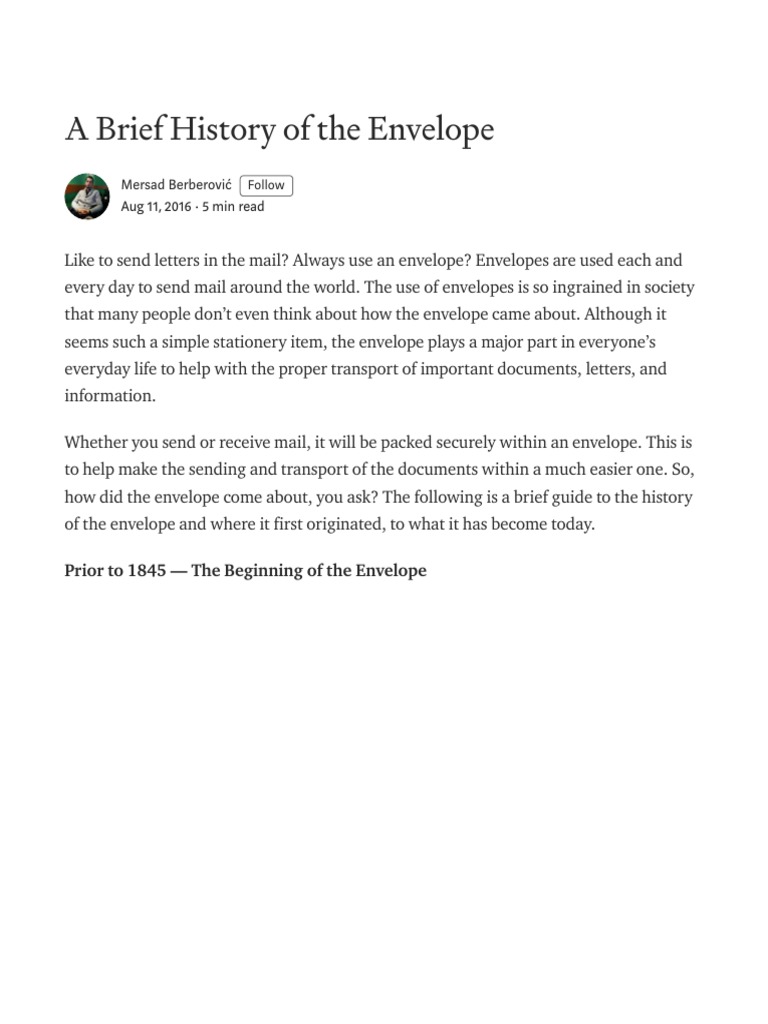 History and Evolution of Envelopes | PDF | Envelope | Philately