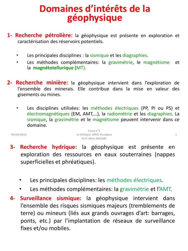 Applications de la géophysique | PDF | Sismologie | Géophysique