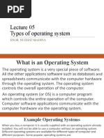 Types of Operating System: Engr. Nuzhat Madina