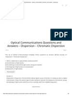 Optical Communications Questions and Answers - Dispersion - Chromatic Dispersion