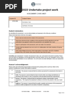 BSBPMG522 Undertake Project Work: Assessment Cover Sheet