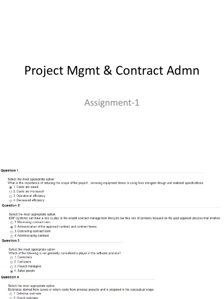 Project Management & Contract Administration | PDF