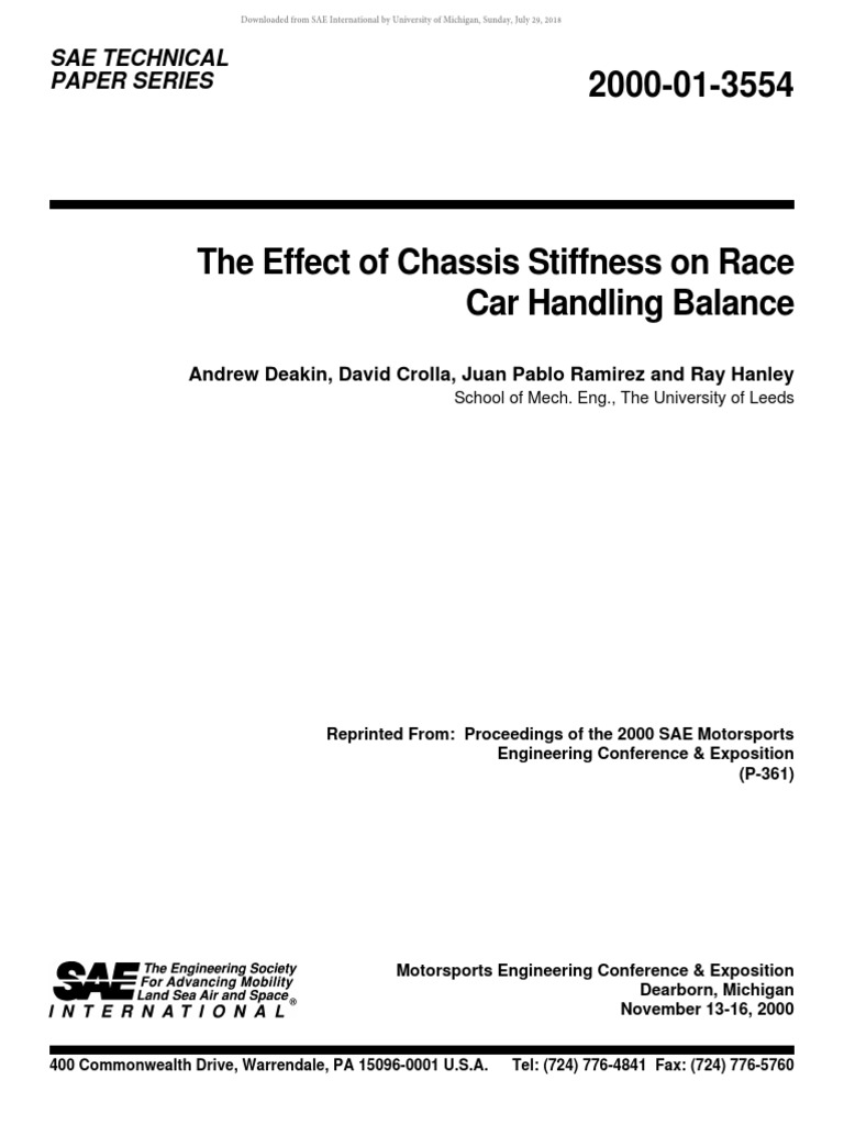 Effect of Chassis Stiffness in FSAE PDF Force Classical Mechanics