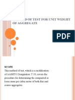 #1 Method of Test For Unit Weight of Aggregate Aashto