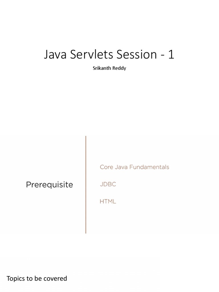 Java Servlets Session - 1: Srikanth Reddy | PDF