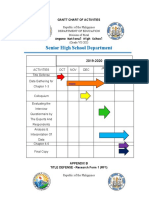 Senior High School Department: Gantt Chart of Activities