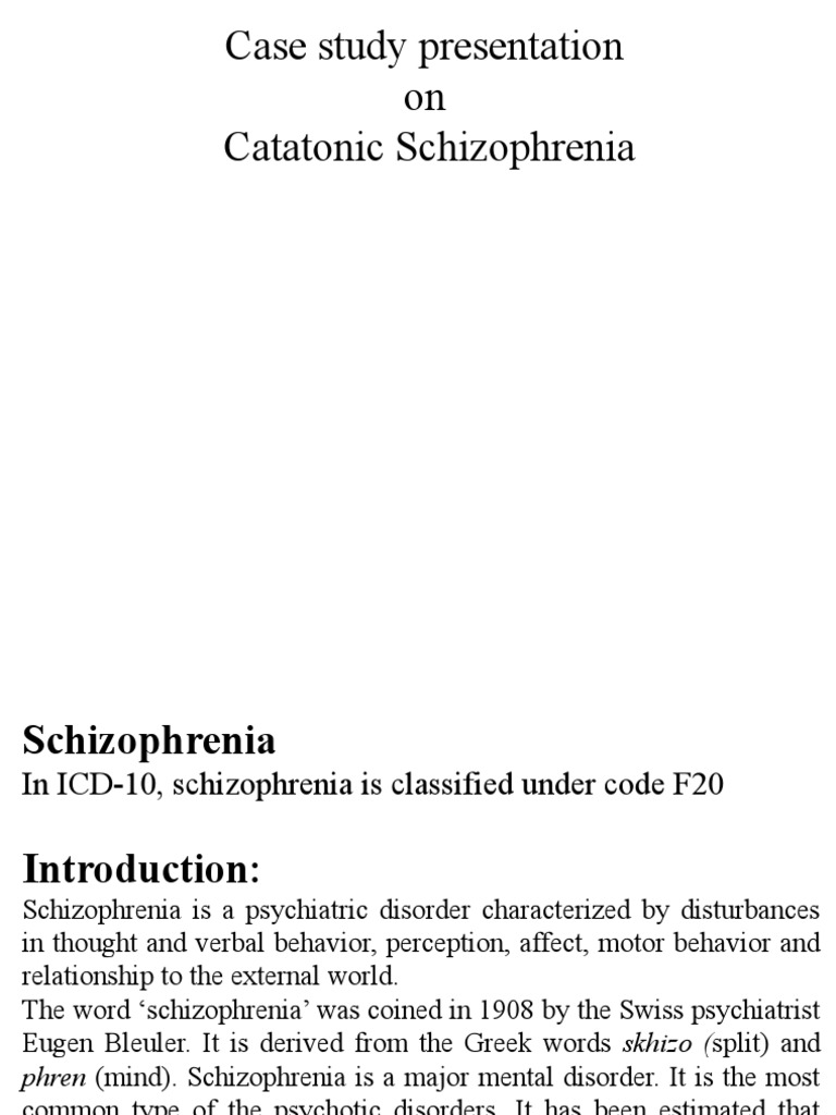 case study on catatonic schizophrenia