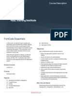 Fortigate Essentials: Course Description