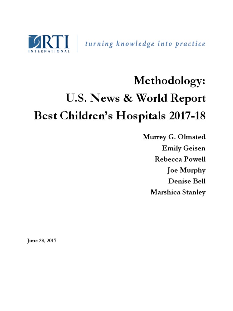 Methodology US News and World Reports Best Children