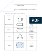 Surface Area - Is The Amount of Space That Covers The Outside or Surface of A