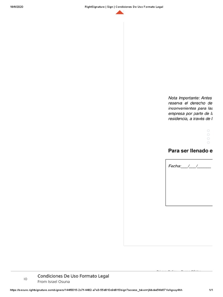 RightSignature - Sign - Condiciones de Uso Formato Legal | PDF ...