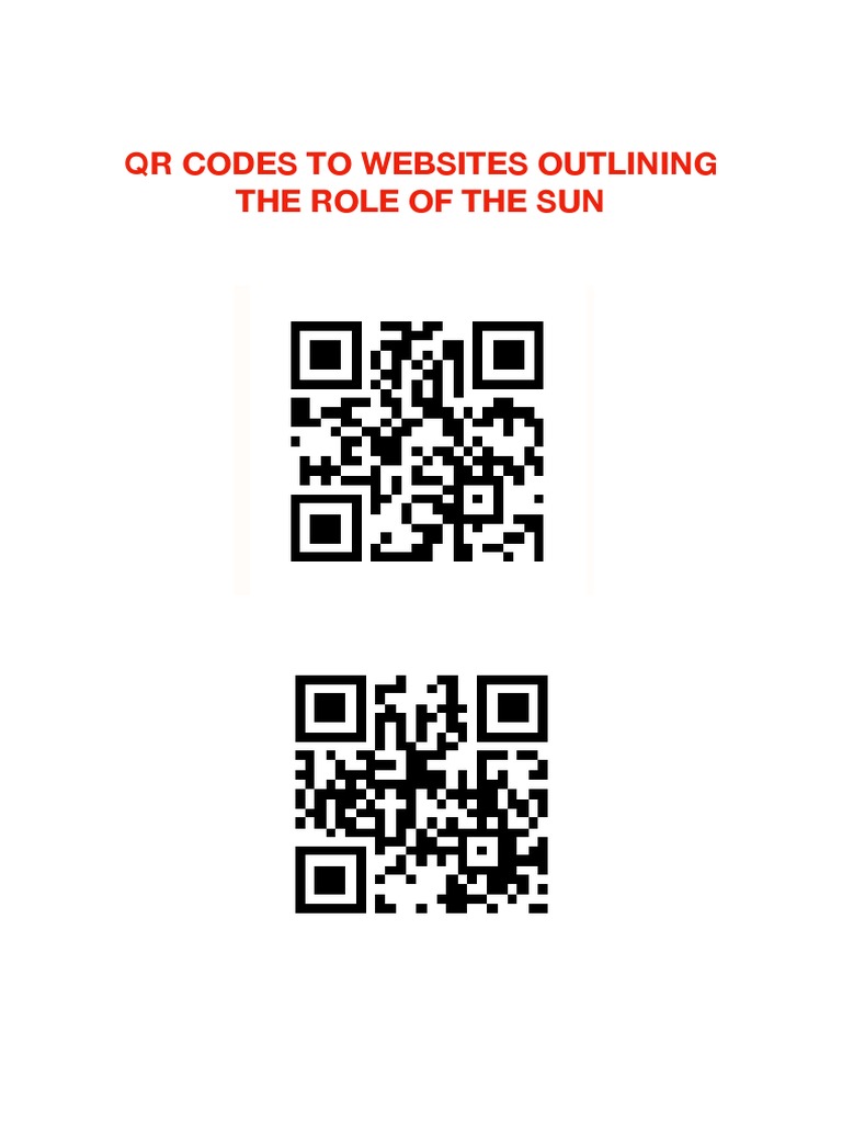 QR Codes To Websites Outlining The Role of The Sun | PDF | Technology ...