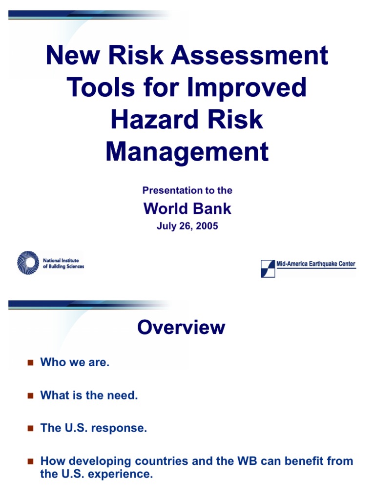 New Risk Assessment New Risk Assessment Tools For Improved Tools For ...