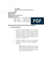 Causas Jurídicas de Perturbación Del Vínculo Conyugal