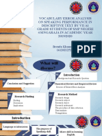 Vocabulary Error Analysis On Speaking Performance in Descriptive Text by Vii A1 Grade Students of SMP Negeri 4 Singaraja in Academic Year 2019/2020