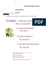 Example.: 1. What Does She Do? She Is A Housewife