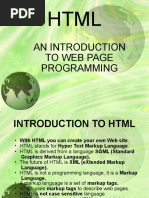 Introduction To HTML