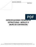 Especificaciones Tecnicas de Estructuras - Modulo VI (Muro de Contencion)