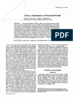 Evaluation of Free D-Glutamate in Processed Foods: Department Chemisty, University of Missouri-Rolla, Rolla, Missouri