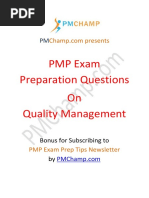 PMP Exam Preparation Questions On Quality Management: Bonus For Subscribing To by