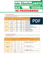 Clases de Pronombres para Segundo Grado de Secundaria PDF