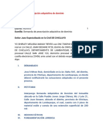 Demanda de Prescripción Adquisitiva de Dominio