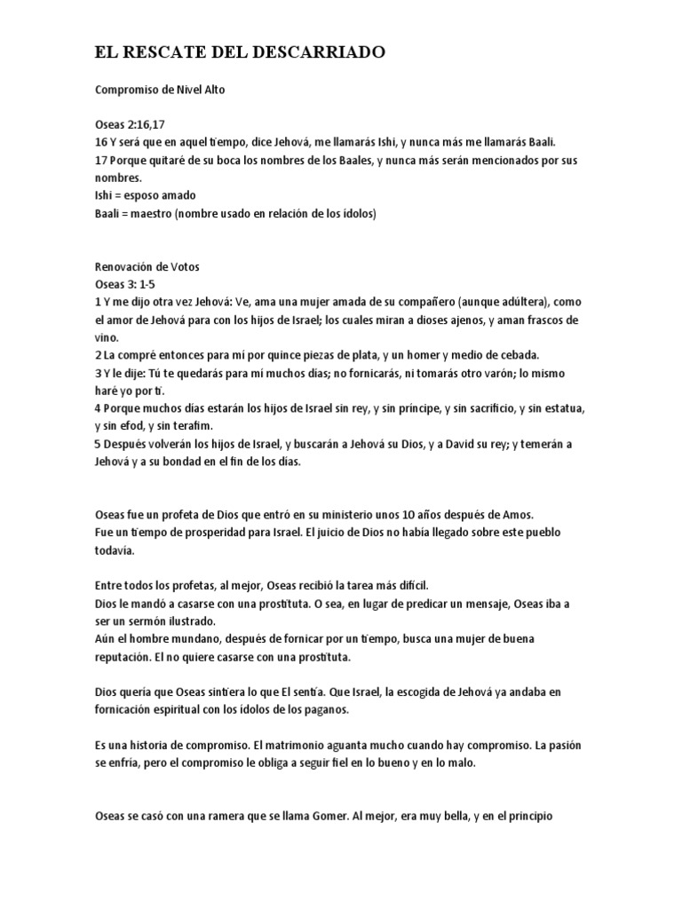 El Rescate Del Descarriado PDF Amor Biblia