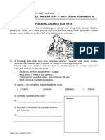 Questões de matemática sobre férias na fazenda