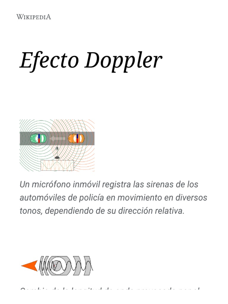 Efecto Doppler Wikipedia La Enciclopedia Libre PDF Efecto 